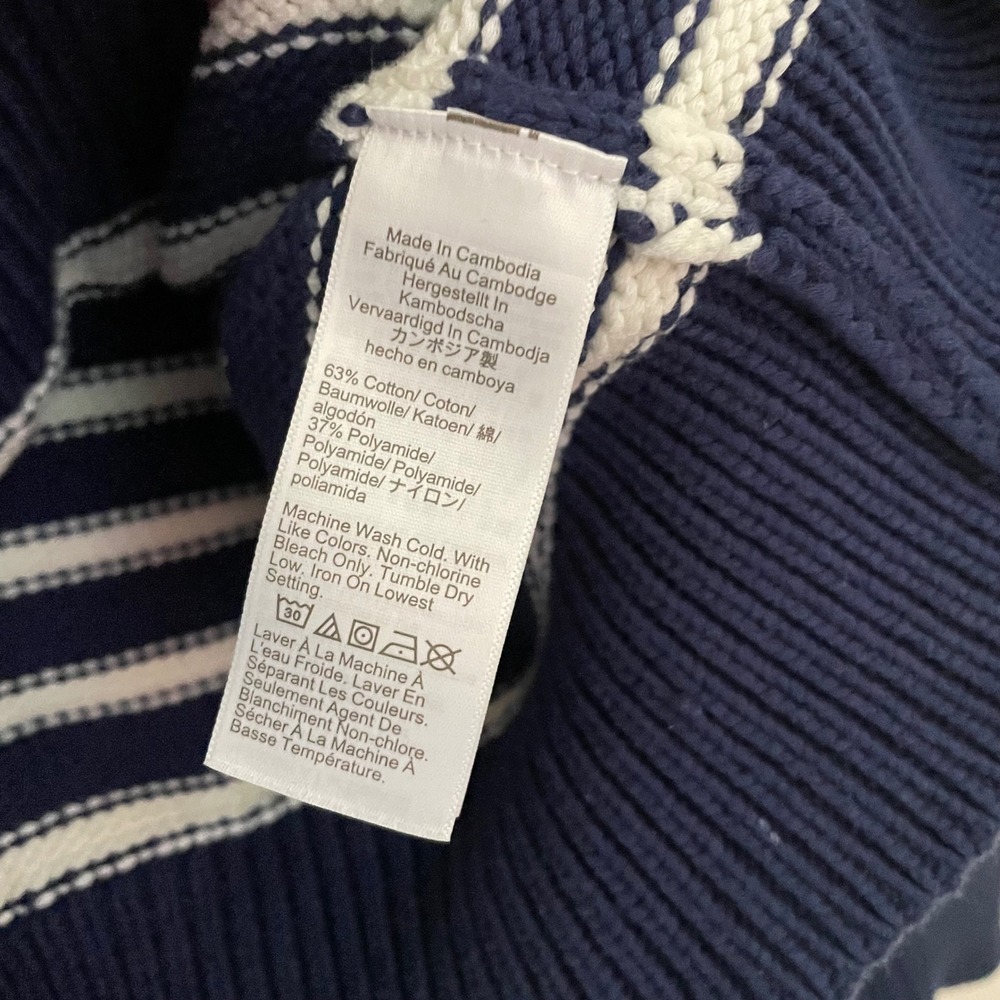 J. Crew Relaxed Pullover Sweater in Stripe Navy White Size Small - Picture 6 of 7